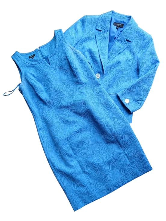 Talbots Dresses & Skirts - Talbots Women's Size Medium Blue Textured Sheath Dress And Jacket